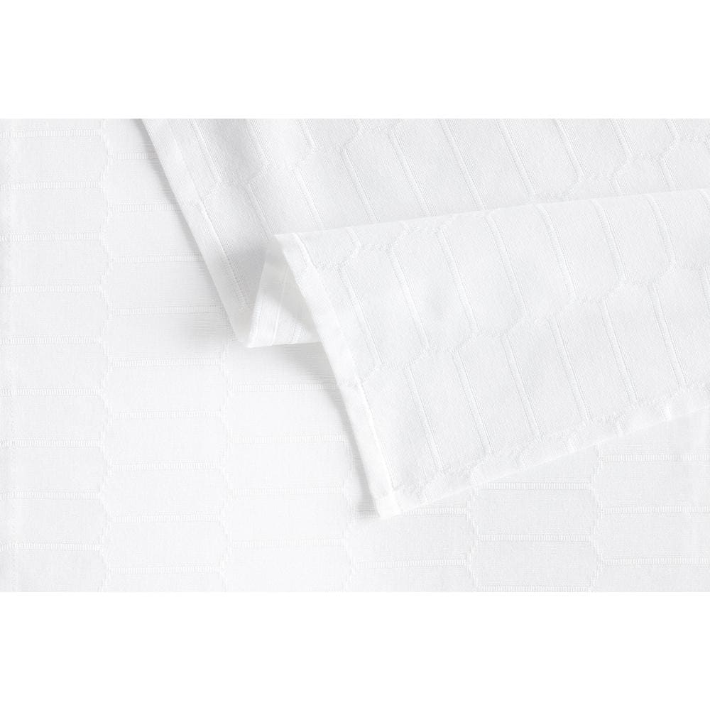 White Cotton Blend Rectangular Tablecloth, 60"x84"