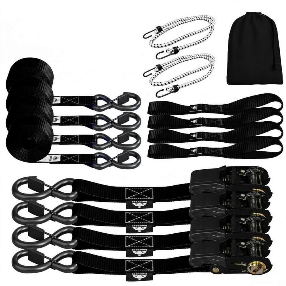 15 ft x 1 in Ratchet Strap Tie Down with Safety Lock S Hooks Heavy Duty for Motorcycle ATV Truck 4 Pack price history on PriceWatchPro