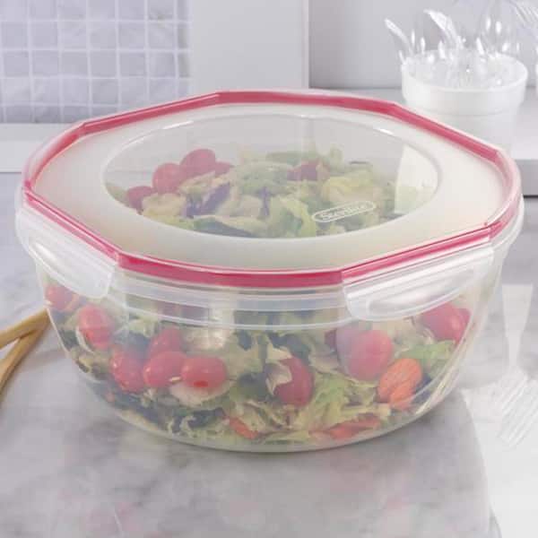 Nutrichef Glass Mixing Bowl 4 Sets Stackable Superior Premium Meal-Prep Container w/ Locking Lid