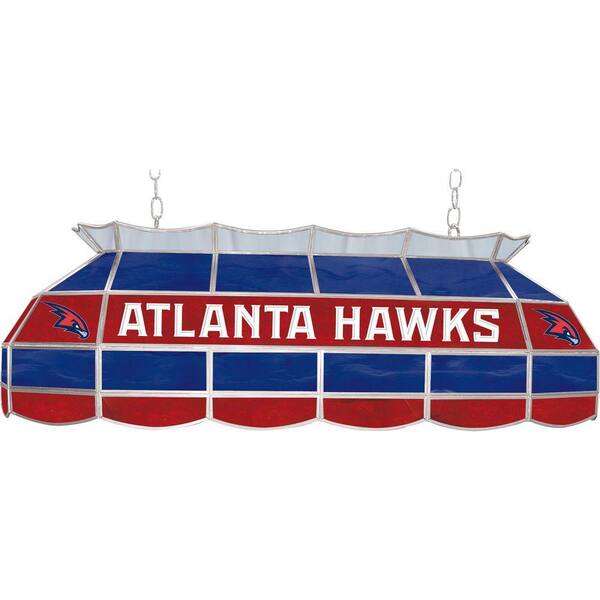 Trademark NBA Atlanta Hawks NBA 3-Light Stained Glass Hanging Tiffany Lamp