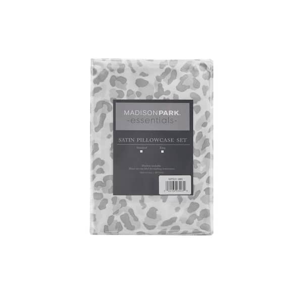 Satin 2-Piece Gray Leopard Microfiber Standard Luxury 2 PC Pillowcases