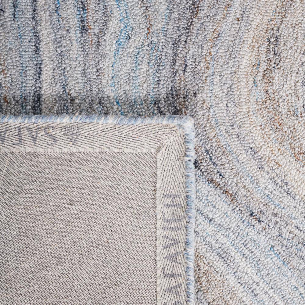 Handmade Beige and Blue Abstract Wool Area Rug, 3' x 5'