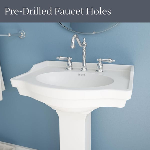 DreamLine Nile 24 in. L x 19 in. W Pedestal Bathroom Sink Base in