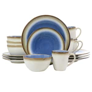 Moonstruck 16-Piece Blue Ceramic Dinnerware Set