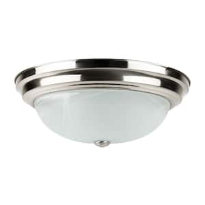 13 in. Brushed Nickel Dome Dimmable Selectable LED Flush Mount Light Selectable CCT