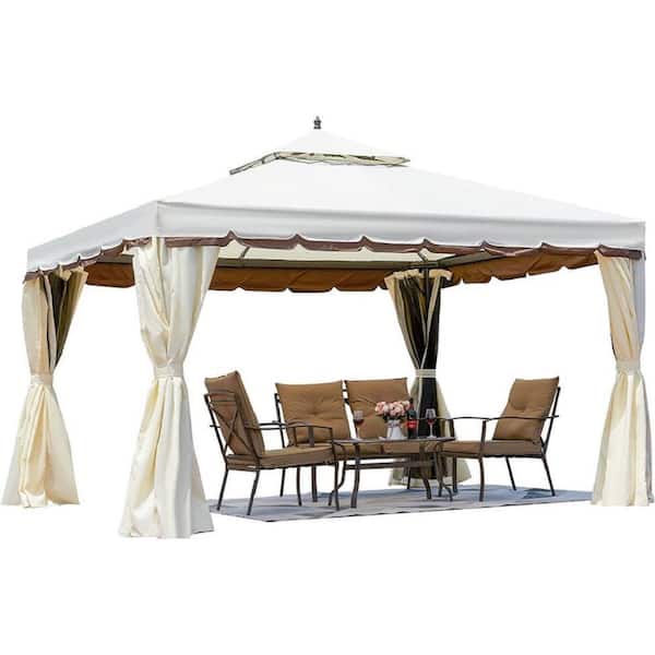 Unbranded 10 ft. x 12 ft. Canopy Gazebo, Outdoor Gazebo Steel Frame with Vented Soft Top for Backyard, Patio, Party, Event
