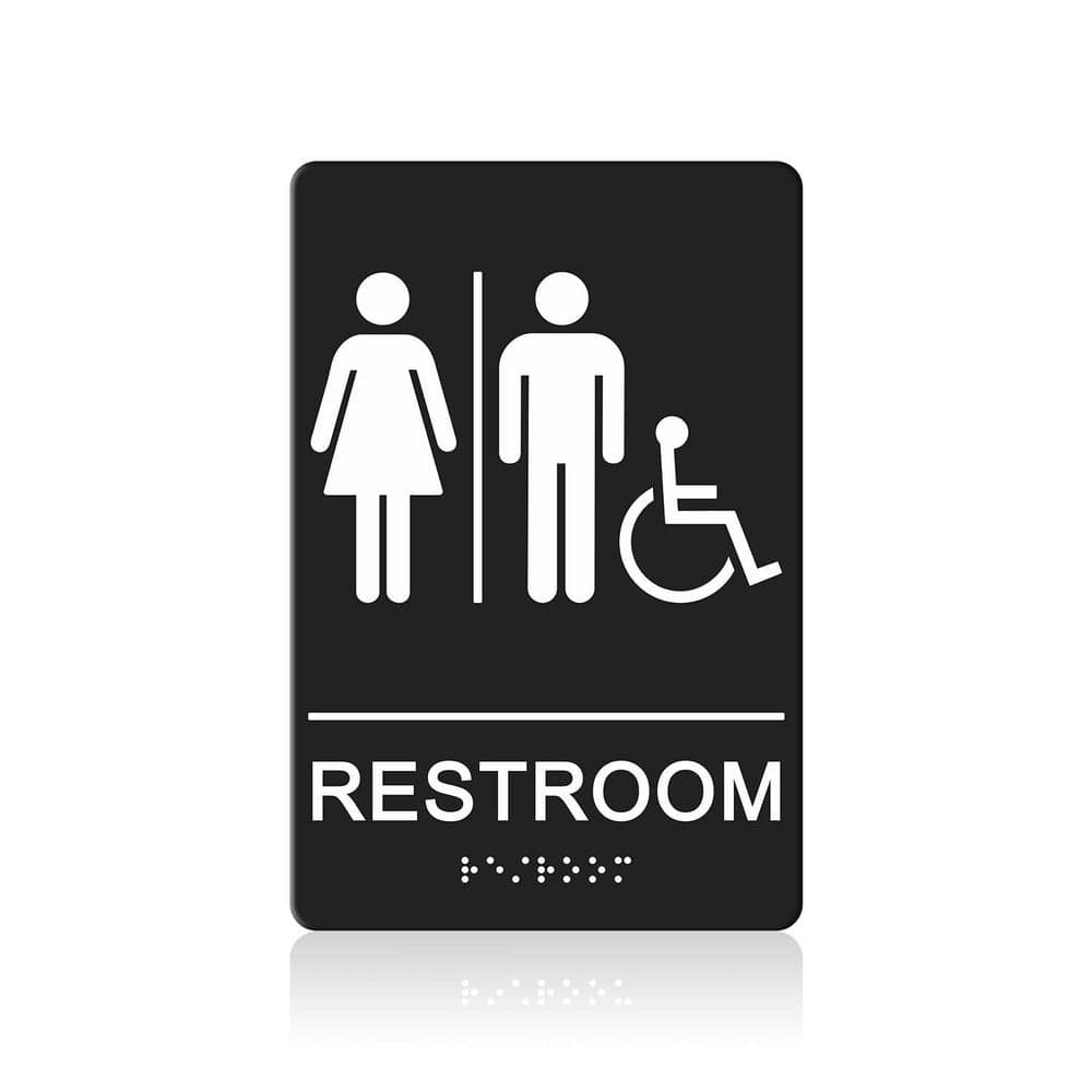 ADA Braille Unisex Restroom Sign Self-Adhesive Acrylic Waterproof Fade Resistant Toilet Door Wall Decor price history on PriceWatchPro