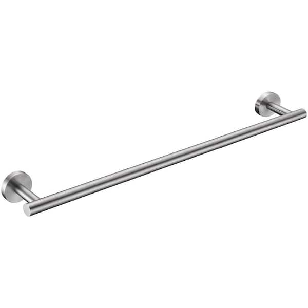 27 in. Wall Mounted Stainless Steel Bathroom Towel Holder, Bath Towel Bar in Brushed Nickel, Single Towel Rack Rod