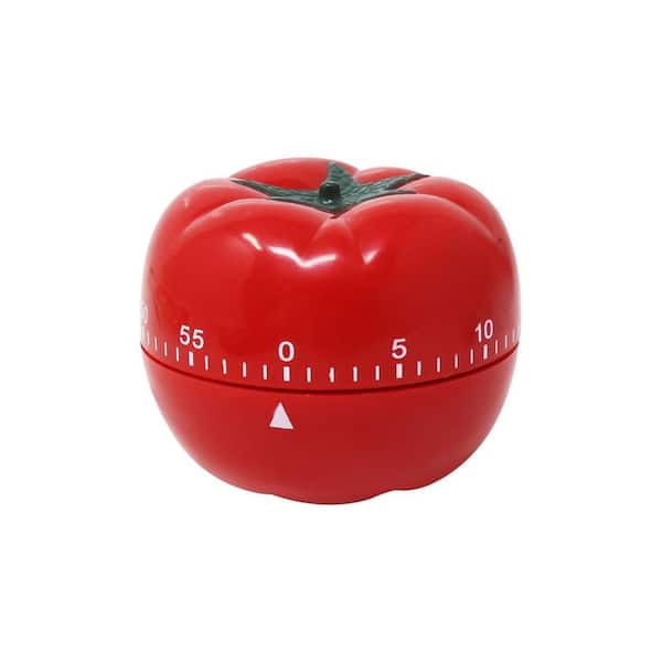 Red Color Family Mechanical Dial Display Kitchen Timer with Wind Up Countdown and Audible Alarm for Cooking