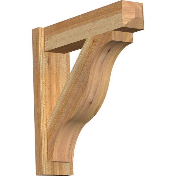 Ekena Millwork 6 in. x 24 in. x 24 in. Western Red Cedar Fuston Craftsman Rough Sawn Outlooker