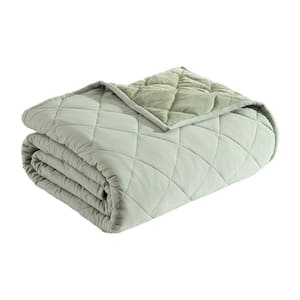 Classic Soft Solid Green Microfiber Twin Blanket