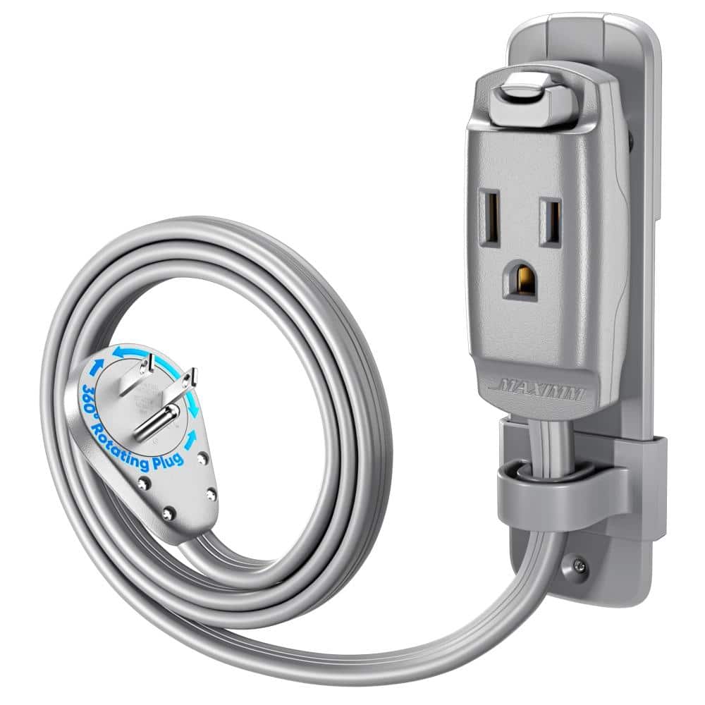 4 ft. 14/3 Medium/Heavy Duty Indoor 360 Rotating Plug Extension Cord with Wall Mount and Hanging Loop, 15 Amps, Gray price history on PriceWatchPro