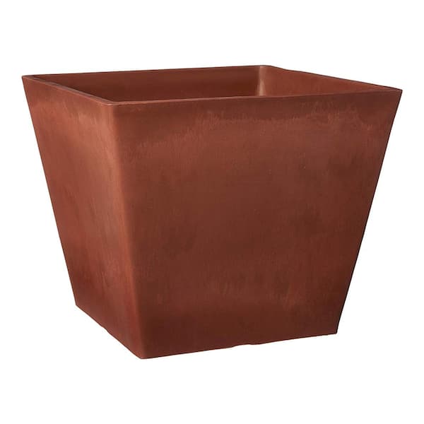 Arcadia Garden Products Simplicity Square 12 in. x 10 in. Terra Cotta PSW Pot