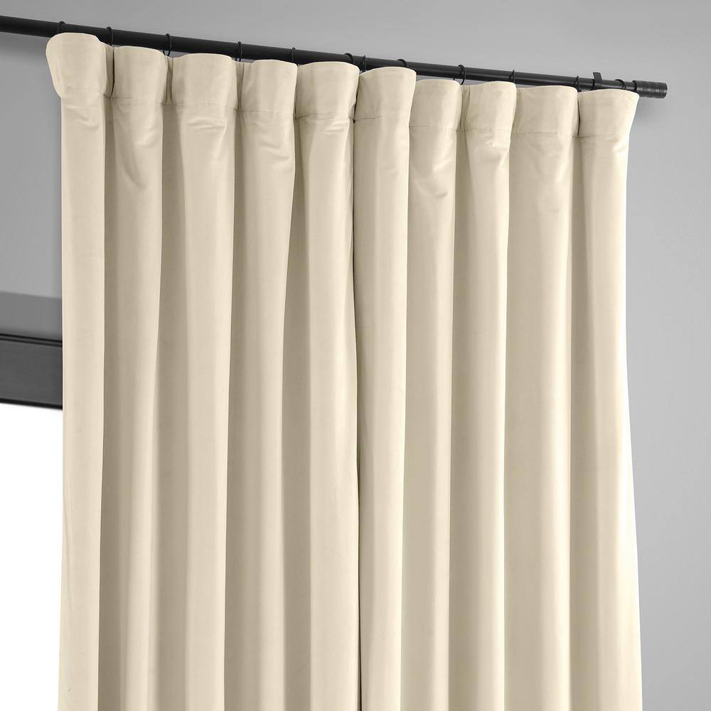 Ivory Velvet Blackout Extra Wide Curtain Panel, 100W x 120L