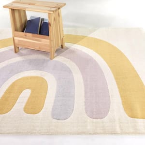 Alice Cream 4 ft. x 6 ft. Striped Area Rug