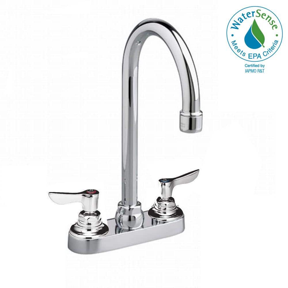 American Standard Monterrey 2-Handle Bar Faucet in Chrome with 5 Gooseneck Spout and Less Drain, Polished Chrome -  7500140.002