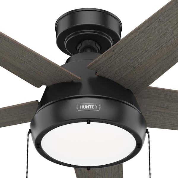 Hunter - Burroughs 44 in. Indoor Matte Black Ceiling Fan with Light Kit