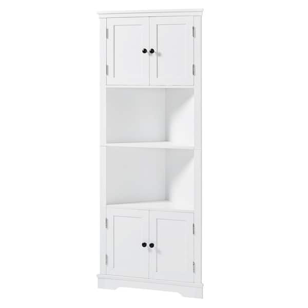 Unbranded 26 in. W x 14 in. D x 67 in. H White MDF Linen Cabinet with Adjustable Shelf