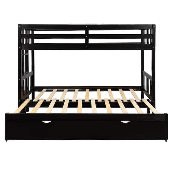 Angel Sar Espresso Twin or King Bunk Bed with Trundle