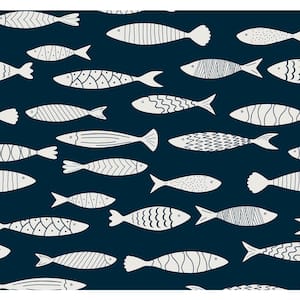 Deep Seas Bay Fish Paper Unpasted Wallpaper Roll 60.75 sq. ft.