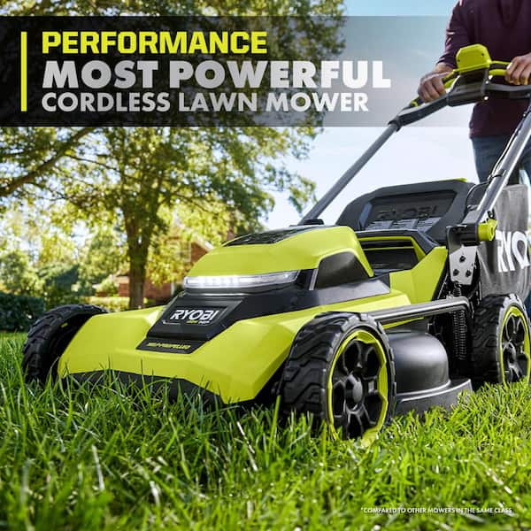 RYOBI - 40V HP Brushless 21 in. Cordless Battery Walk Behind Self-Propelled Lawn Mower with (2) 6.0 Ah Batteries and Charger