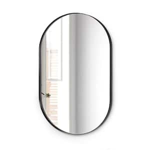 36 in. W x 1 in. H Oval Hanging Deep Metal Frame Wall Mirror