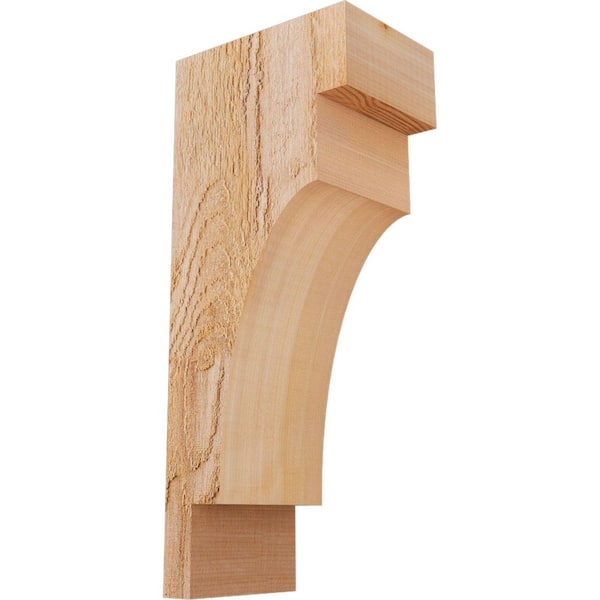Ekena Millwork 4 in. x 6 in. x 14 in. Western Red Cedar Mediterranean Rough Sawn Corbel