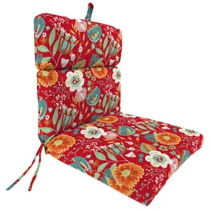 22 in. L x 44 in. W x 4 in. T Outdoor Chair Cushion in Avianna Saxony