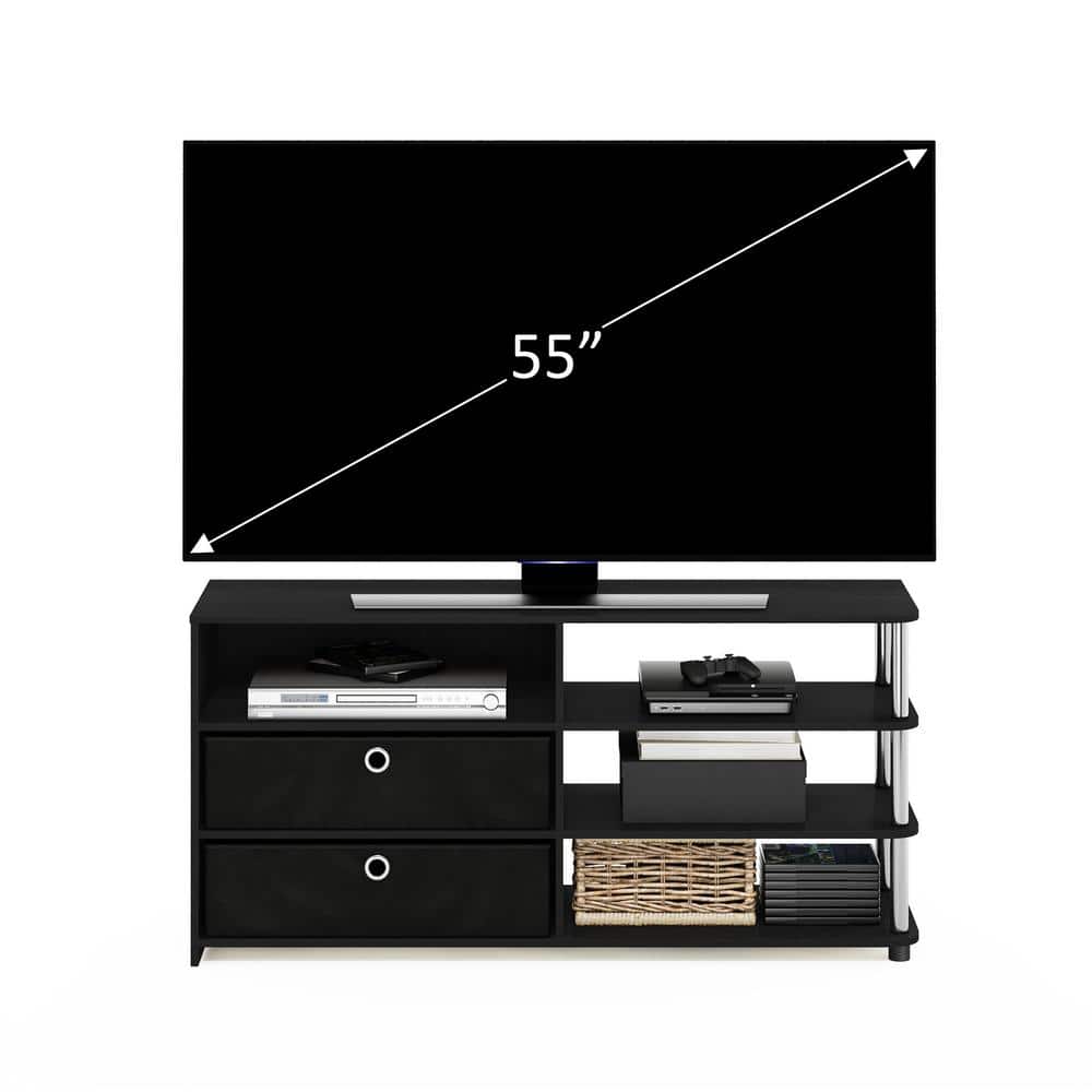 Americano 55" Simple Modern TV Stand with Stainless Steel Accents
