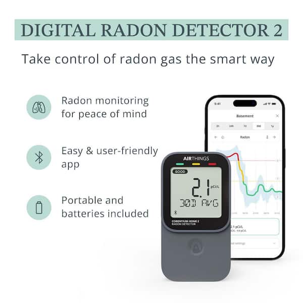 Battery Operated Smart Digital Radon Detector 2