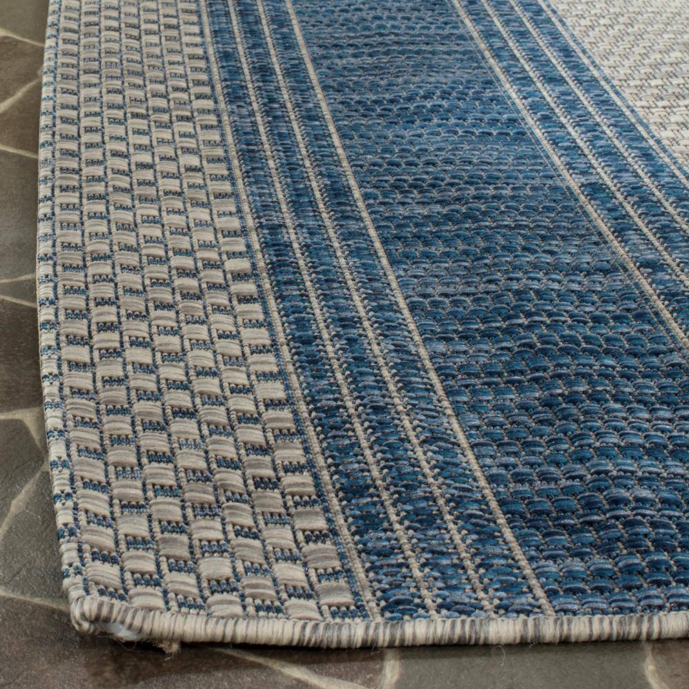 Courtyard Chic 4' Square Gray Synthetic Non-Slip Outdoor Rug