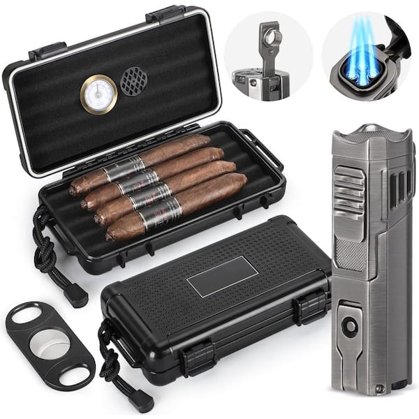 humidifier cigarette Travel Cigar Humidor Case/Box Metal Portable Air Tight Lid Smell Proof Cigar Case Tube Built in for Humidity Control, Humidor that can Hold About 3-5 Cigars with Gift Box (Black) pour out all the liquid and store it in a cool HumidiCup M1 Electronic Cigar Humidifier,