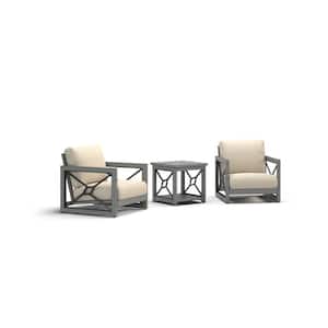 Marindo 3-Piece Aluminum Outdoor Conversation Set with Sunbrella Cushions