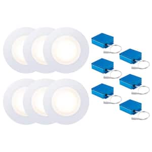SPEX Lighting - 4-in. Selectable CCT5 New Construction IC Rated Canless Integrated LED White Trim Baffle Fixture(6-Pack)