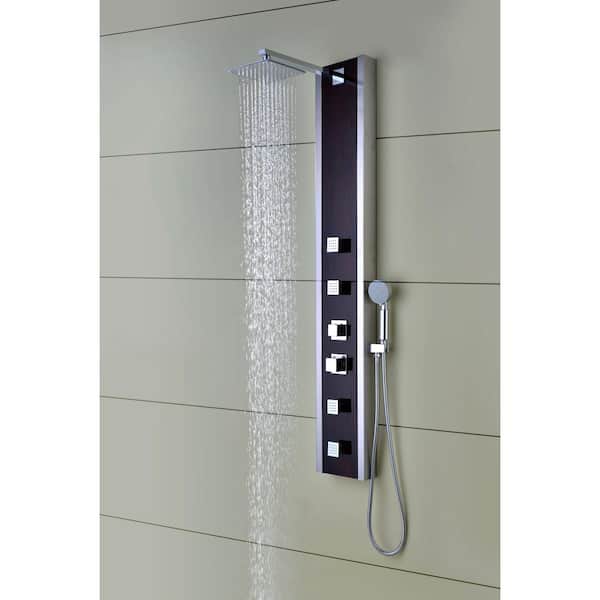 New 57" Hot Water Full Body Shower Heating System Panel Column Tower 8 Spa Jets 