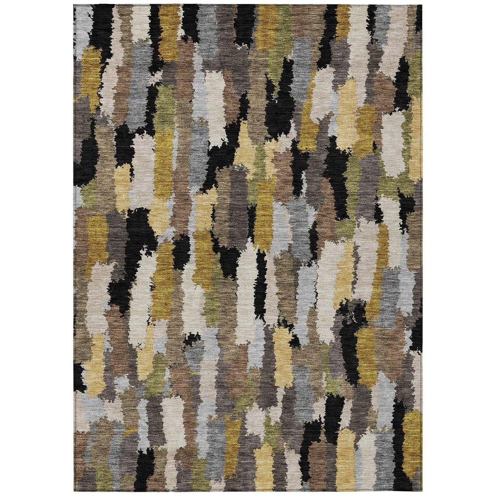 Chantille Machine Washable Indoor/Outdoor Abstract ACN2437 Black 3 ft. x 5 ft. Area Rug price history on PriceWatchPro