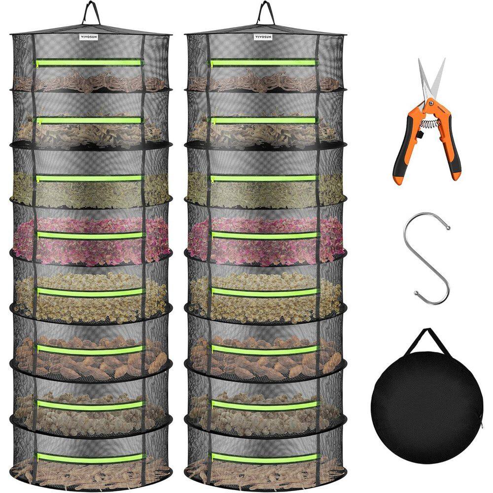 8-Layer Hanging Mesh Drying Rack with Green Zippers for Dehydrating (2-Pack) price history on PriceWatchPro