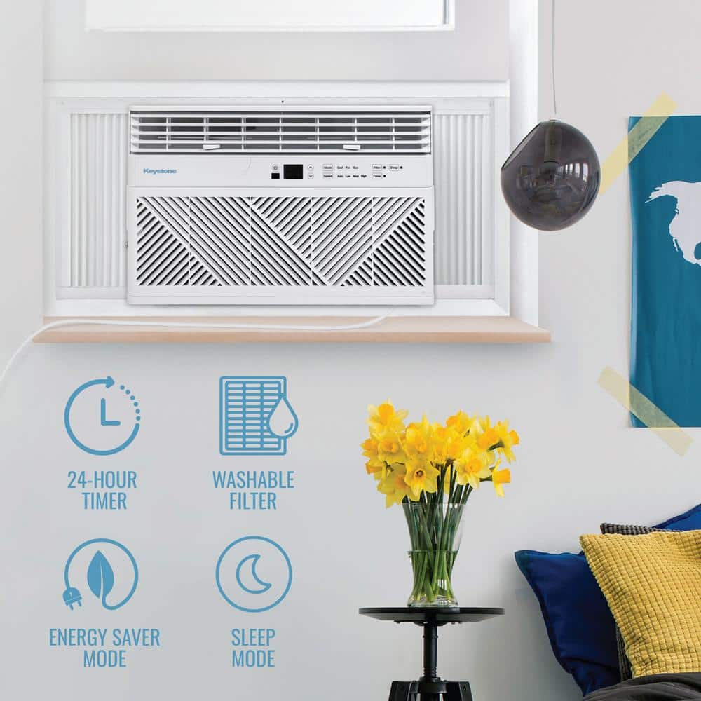 Keystone 10,000 BTU White Window Air Conditioner with Remote