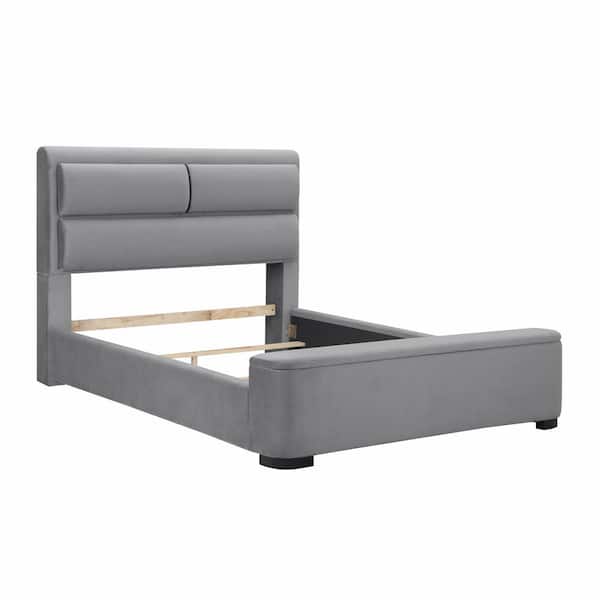Furniture of America Claredon Gray Twin Panel Bed with Storage