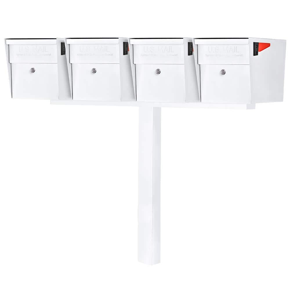 MailBoss X4 Locking Mailbox Post Mount Combo Kit, Alpine White, In-Ground Post, 4 Compartment High Security Cluster price history on PriceWatchPro