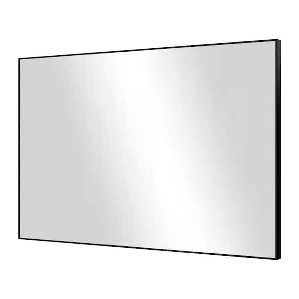 Unbranded 36 in. W x 24 in. H Rectangular Aluminum Framed Wall Bathroom Vanity Mirror in Black for Living Room