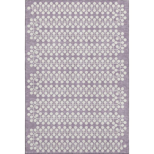 Mayfield Premium Machine Washable Abstract AMF2247 Lavender 10 ft. x 14 ft. Area Rug