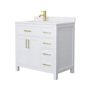 Beckett 36 in. W x 22 in. D x 35 in. H Single Sink Bathroom Vanity in White with White Cultured Marble Top