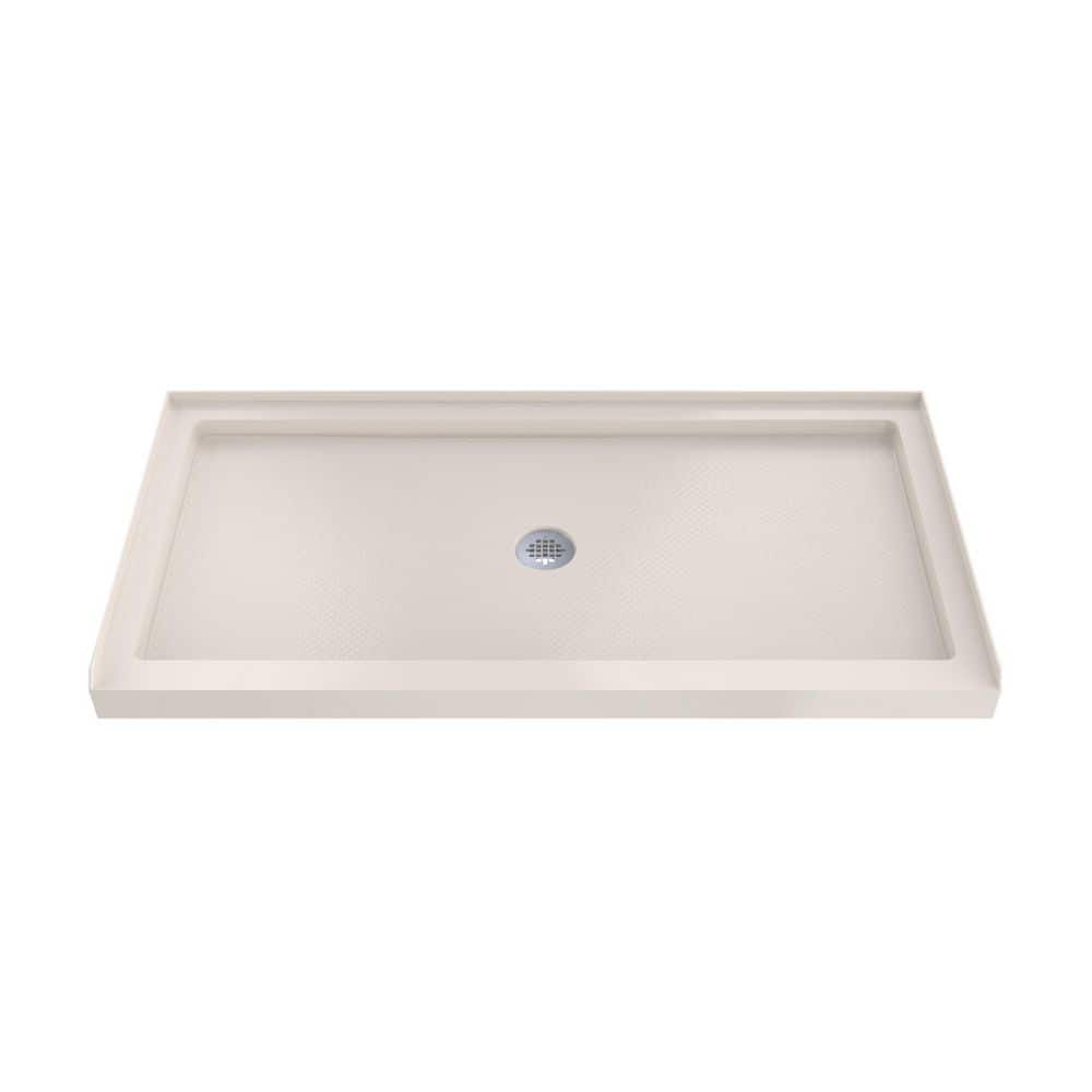 SlimLine 60 in. L x 32 in. W Alcove Rectangular Biscuit Shower Pan Base with 2 in. Round Center Drain in Chrome price history on PriceWatchPro
