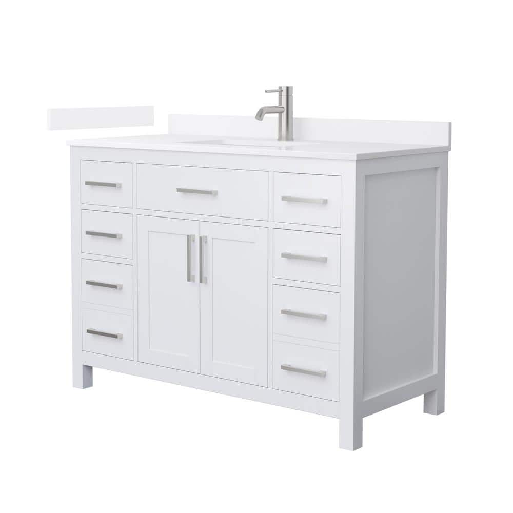 Beckett 48 in. Single Freestanding White Bath Vanity with White Quartz Top (Assembled) price history on PriceWatchPro