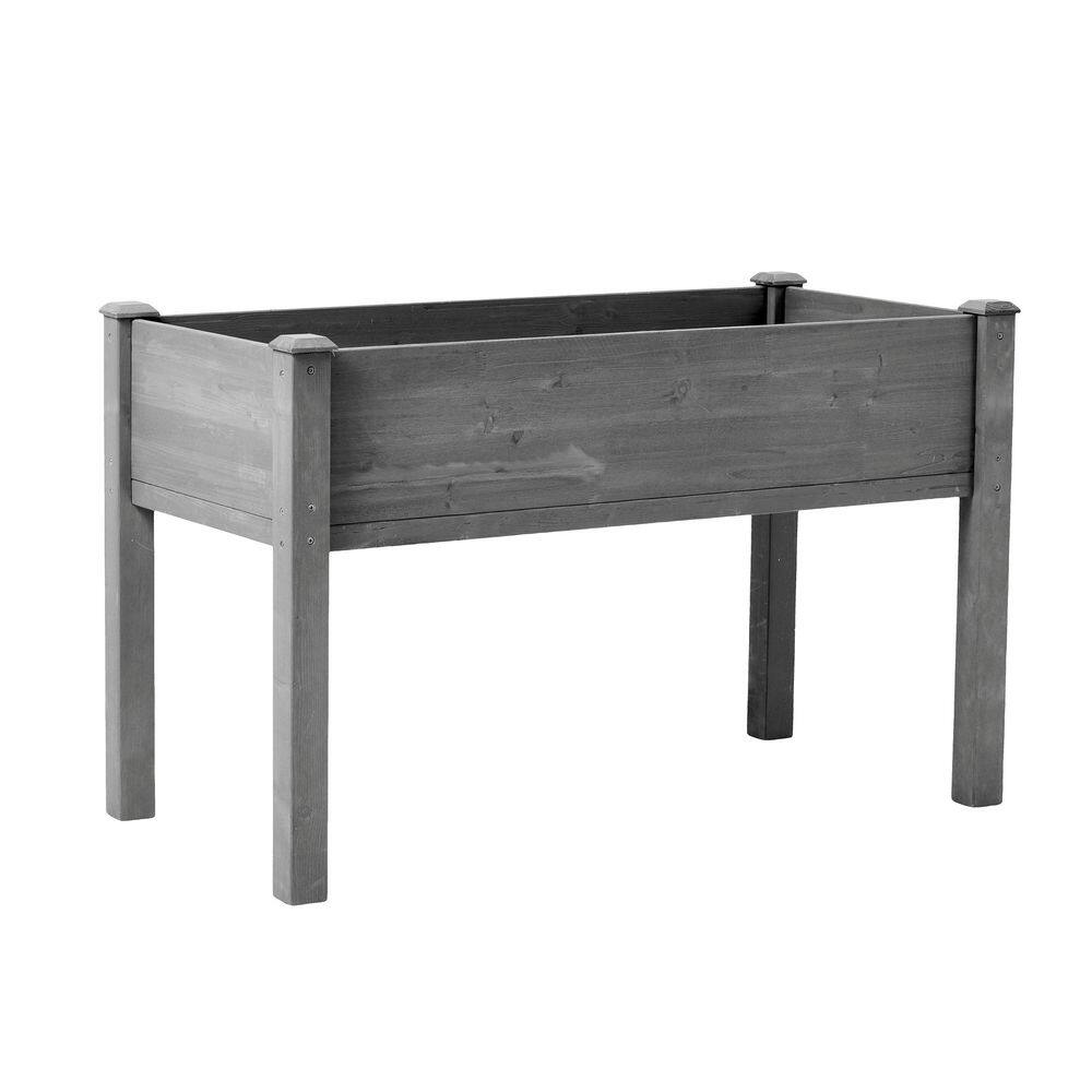 Gray 48 in. L x 24 in. W x 30 in. H Raised Garden Bed with Legs, Wooden Planter Box for Outdoor Flowers Fruits Growing price history on PriceWatchPro