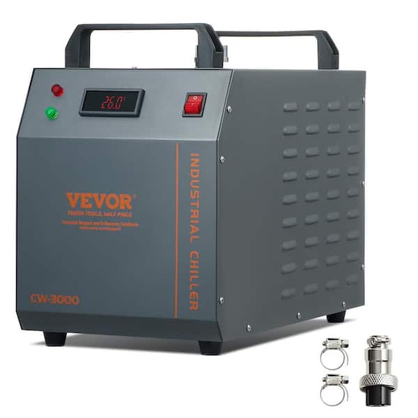 VEVOR Industrial Water Chiller 80-Watt Air-Cooled Industrial Water Cooler with 12 L Water Tank 18 L/min Max Flow Rate