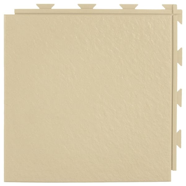 Greatmats Hiddenlock Slate Top Tan 12 in. x 12 in. x 0.25 in. PVC Plastic Interlocking Basement Floor Tile (Case of 20)