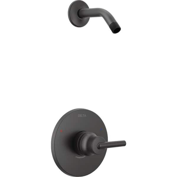 Trinsic Less Shower Head Rough Not Included 1-Handle Shower Faucet in Matte Black (Valve Not Included)