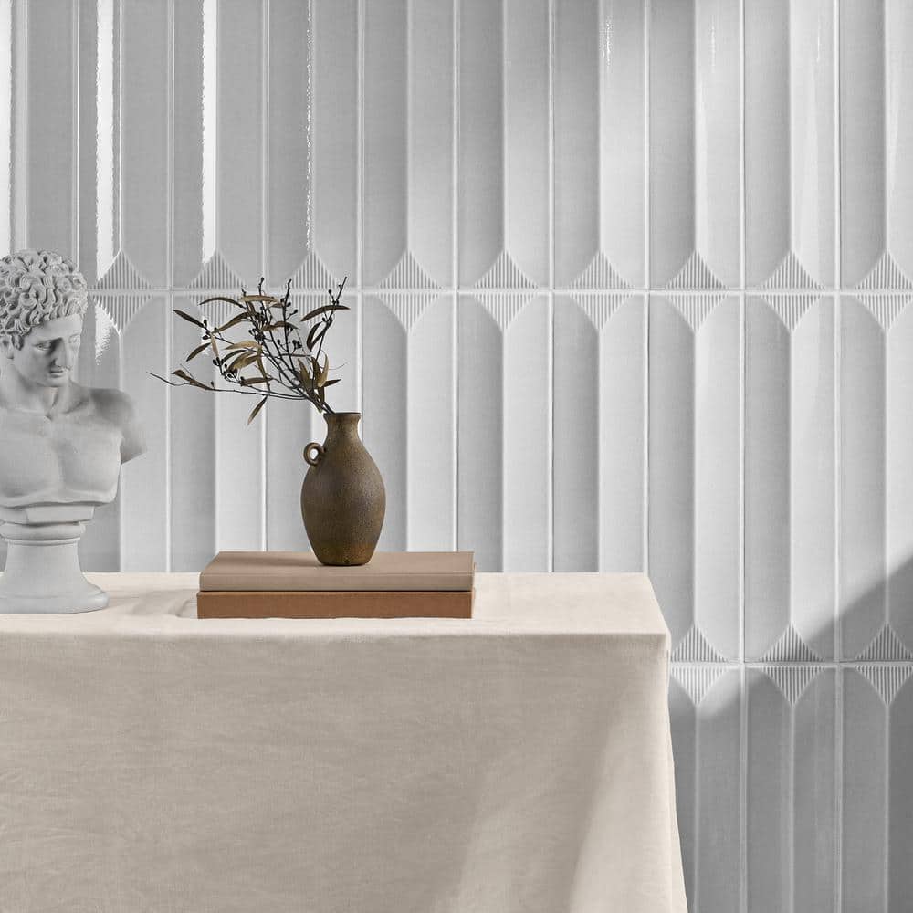 Gray Glazed Ceramic Subway Wall Tile 4.43'' W x 17.62'' L